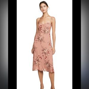 Reformation odele Floral Dress in Blush dusty rose queen